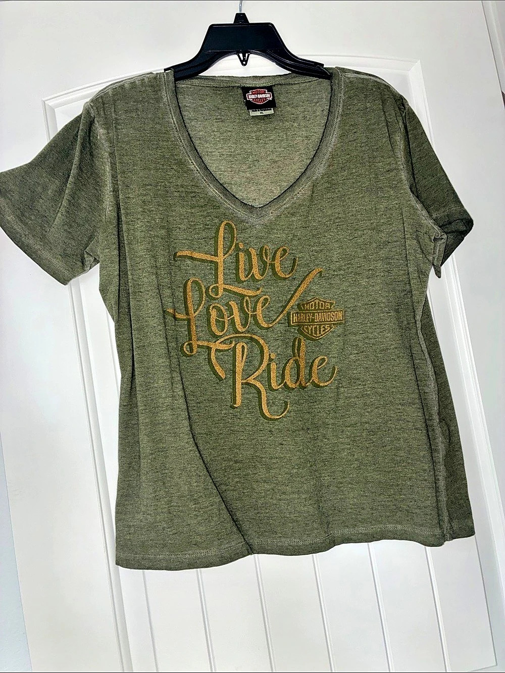 Harley-Davidson Graphic V-Neck Tee in Green Size XL